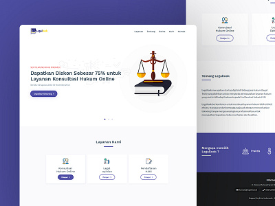 Landing page for legallook.id back end clean front end homepage landing page laravel law uiux user experience user inteface