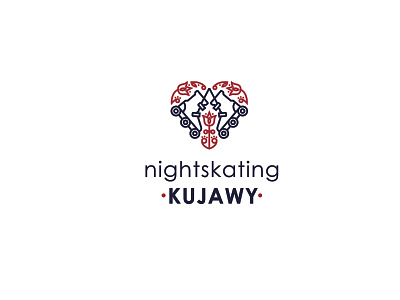 Kujawy branding design folk folk pattern hart illustration logo nightskating pattern rollerblades skating