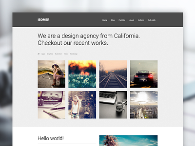 Isomer WP theme blogging portfolio themes wordpress