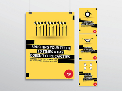 Get your teeth checked posters design graphic design illustration