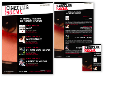 Cineclub newsletter graphic design