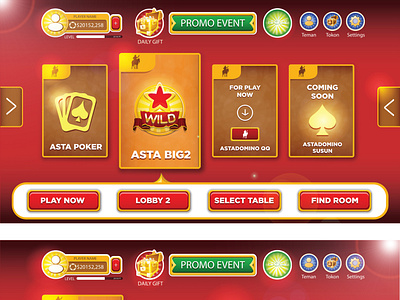 Poker Game Lobby UI UX Design