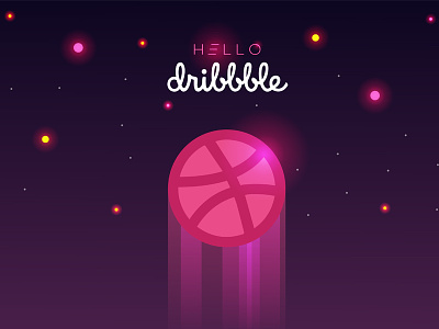 Hello Dribble! ball clorofull dribble first flat hello illustration shot splash