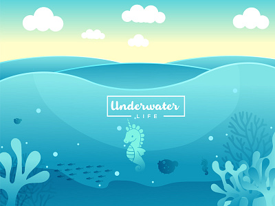 Underwater Life background design bg flat icon illustrate illustration life sketch travel underwater