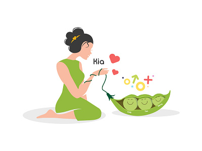 Mother Of Nature. 2d 2d graphics art baby beans color dribbble girl green icon illustrator illutration ios logo lover mother mother nature n logo neture photoshop
