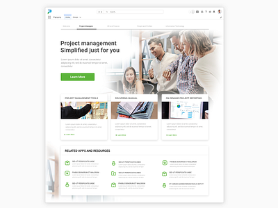 Intranet Portal - Project Manager Tab Mockup branding graphic design ui