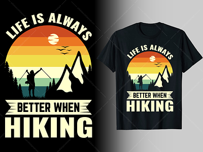 HIKING T-Shirt Design climbing graphic design hiking t shirt modern outdoors t-shirt t-shirt design trendy typography vector design