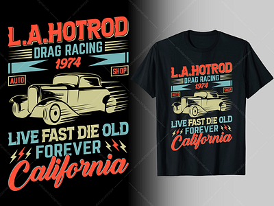 L.A.Hotrod T-Shirt Design car t shirt classic graphic design hotrod t shirt modern t shirt t shirt design trendy typography vector design