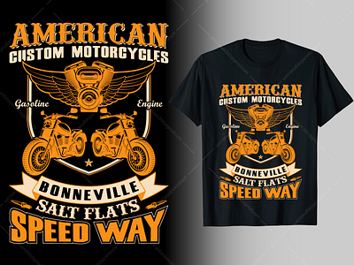 American Custom Motorcycles T-Shirt Design graphic design modern motorbike motorcycle t shirt t shirt t shirt design trendy typography vector design