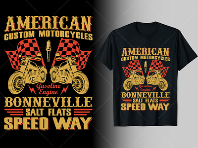 American Custom Motorcycles T-Shirt Design graphic design modern motorbike motorcycle t shirt t shirt t shirt design trendy typography vector design