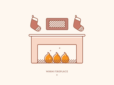 Warm Fireplace | Illustration christmas drawing fire fireplace holiday card holidays illustration stockings warm winter yule