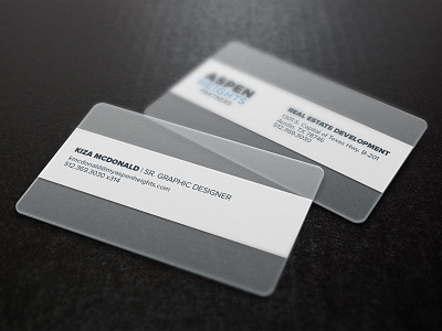 Modern, Sleek, Corporate Business Cards | Aspen Heights Partners branding business card business cards cards clear collateral frosted identity modern plastic transparent