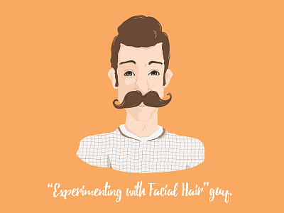 Experimenting with Facial Hair Guy | Concord Apartments avatar character face flat hipster illustration man moustache people person portrait vector