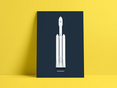 Flat Illustration | Falcon Heavy