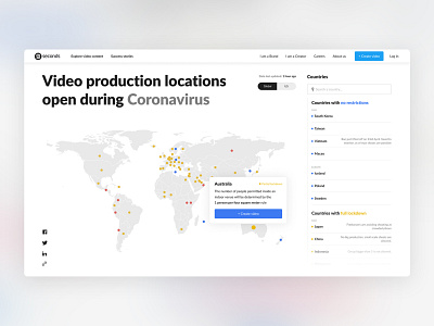 Video Production Locations Microsite clean coronavirus design interaction interface new product design project ui ux visual design