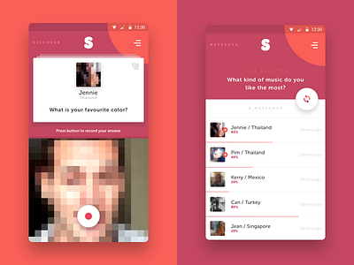 Sisu - Talk Out Loud! android application clean material message minimalistic new social startup ui ux visual design
