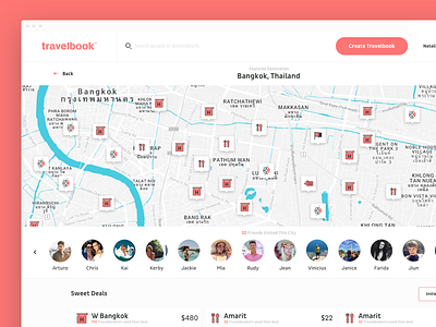 Travel with Style clean friends new project red travel ui ux visual design white