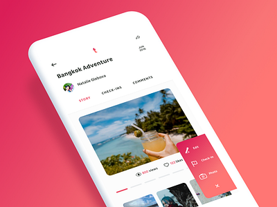 Your Travel Companion 11 app. travel clean interaction ios new photography red social ui ux visual design