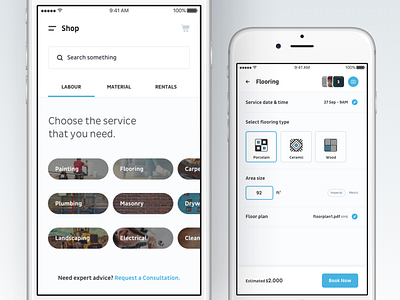 On-Demand App app clean e commerce icons interface ios service shopping ui ux visual design white