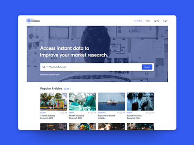 Market Research Tool blue clean dashboard design duotone flat interface new platform product ui ux visual design web website white