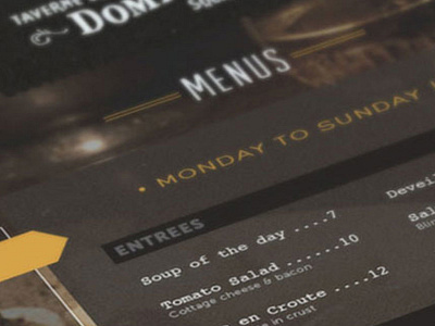 Dominion Square Tavern - Menus bar lounge menu personal pitch redesign restaurant tavern website