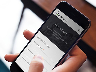 Evolving Web mobile website agency conference contact design development drupal form mobile redesign responsive training website