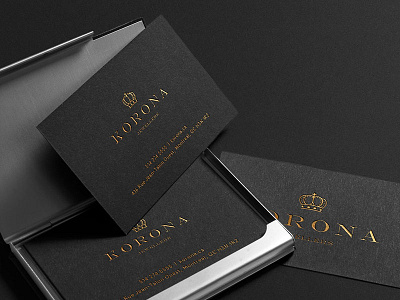 Business card black business card corporate gold id identity logo marketing materials
