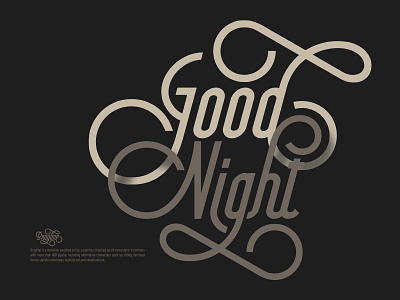 Good Night clean cursive flourish lettering logotype monoline retro typography vintage