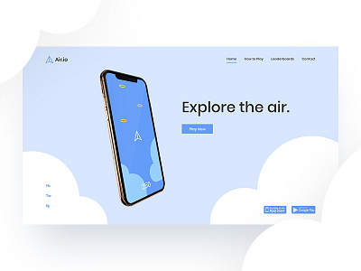 Air.io Landing Page airio app dailyui 001 landing page logo logo design paper airplane uidesign