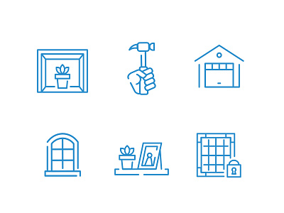 Window Features Icons icon icon design icon set icons illustration line art line icon window windows