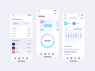 Financial App UI android app dashboard design finance fintech ios money ui ux vibrant