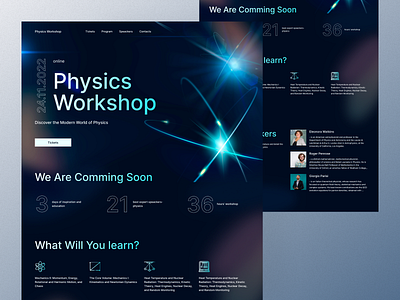 Landingpage for Physics Workshop design landing landingpage physics ui ux vector workshop