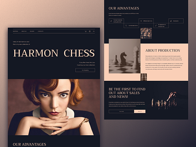 Concept for chess website chess design harmon landing landingpage ui ux webdesign