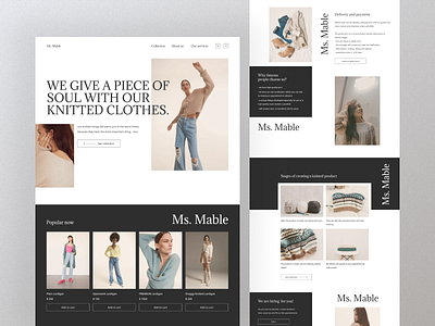 Concept for knitted clothes store design graphic design knitted knittedclothes knittedstore ui ux web webstore