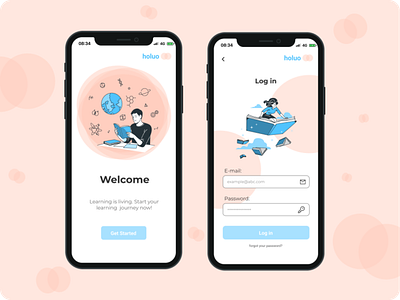 10 Days UI Design Challenge: day 2 - Holuo app welcome screens ui ux