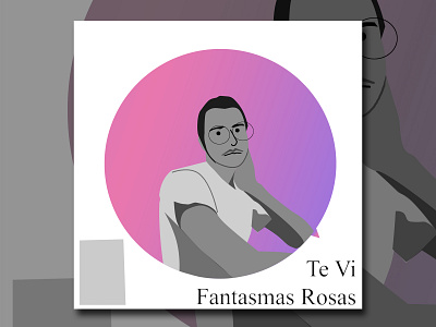 "Te Vi" (Cartoon) - Fantasmas Rosas Single Cover album cartoon cover itunes minimal music