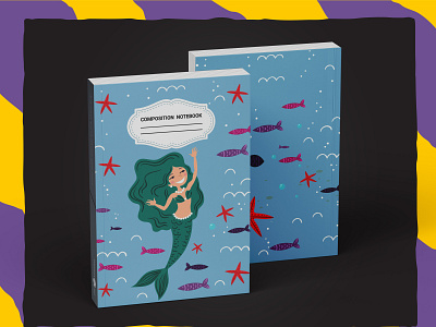 Mermaid Composition Notebook For KDP book cover kdp