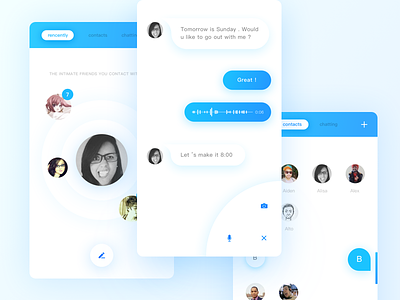 Chatting Tool blue chatting floating neat ui white