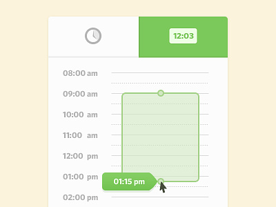Time Picker control drag flat picker selector time tooltip ui web