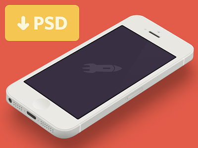 Minimal iPhone 5 [White] Template [PSD] 3d dinehq download flat free freebie iphone iphone 5 minimal psd template