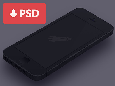 Minimal iPhone 5 [Black] Template [PSD] 3d dinehq download flat free freebie iphone iphone 5 minimal psd template