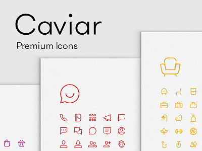 Caviar - Premium Icons ai caviar icon design icon set line icons outline psd svg