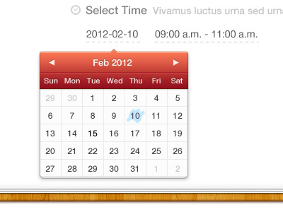 Calendar calendar date picker dine project popup red web design