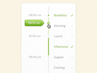 Timeline checkbox clean dine project minimal selector time web design