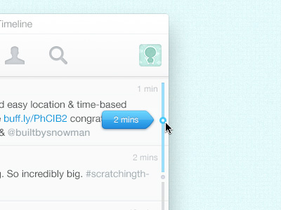 Customized Scrollbar app blue clean experiment fresh mac notification scroll tooltip twitter ui unread