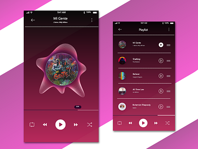 UI 005 Music Player daily ui challenge dashboard desktop minimal mobile music player pink startup ui ux user experience user interface