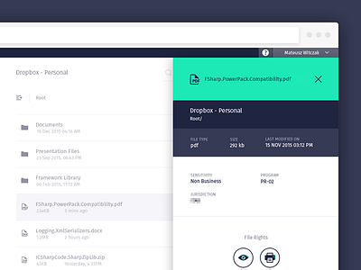 File properties + Meta Info classification file file type keywords meta panel properties ui ux