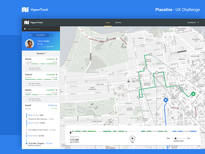 HyperTrack - Placeline UX Challenge challenge dashboard figma location map placeline track ui ux