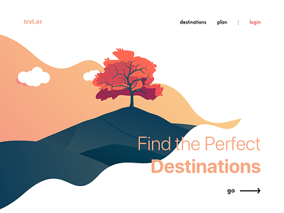 Landing page concept - Day 003 100days 100daysofillustrations clean digital flat illustration landing page minimal nature travel ui