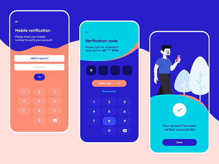 OTP SMS Verification UI by Rajaraman Arumugam on Dribbble